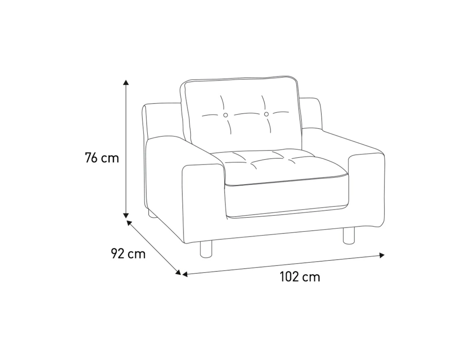 Habitat Hendricks Fabric Armchair - Charcoal 3 Habitat Hendricks Fabric Armchair - Charcoal - Image 3