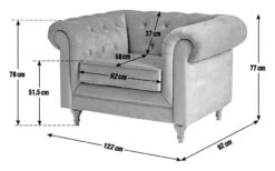 Habitat Chesterfield Velvet Armchair - Green 17 Habitat Chesterfield Velvet Armchair - Green -Habitat 9449325 20