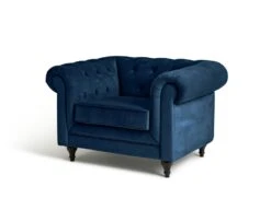 Habitat Chesterfield Velvet Armchair - Blue 14 Habitat Chesterfield Velvet Armchair - Blue -Habitat 9449325 R Z002A