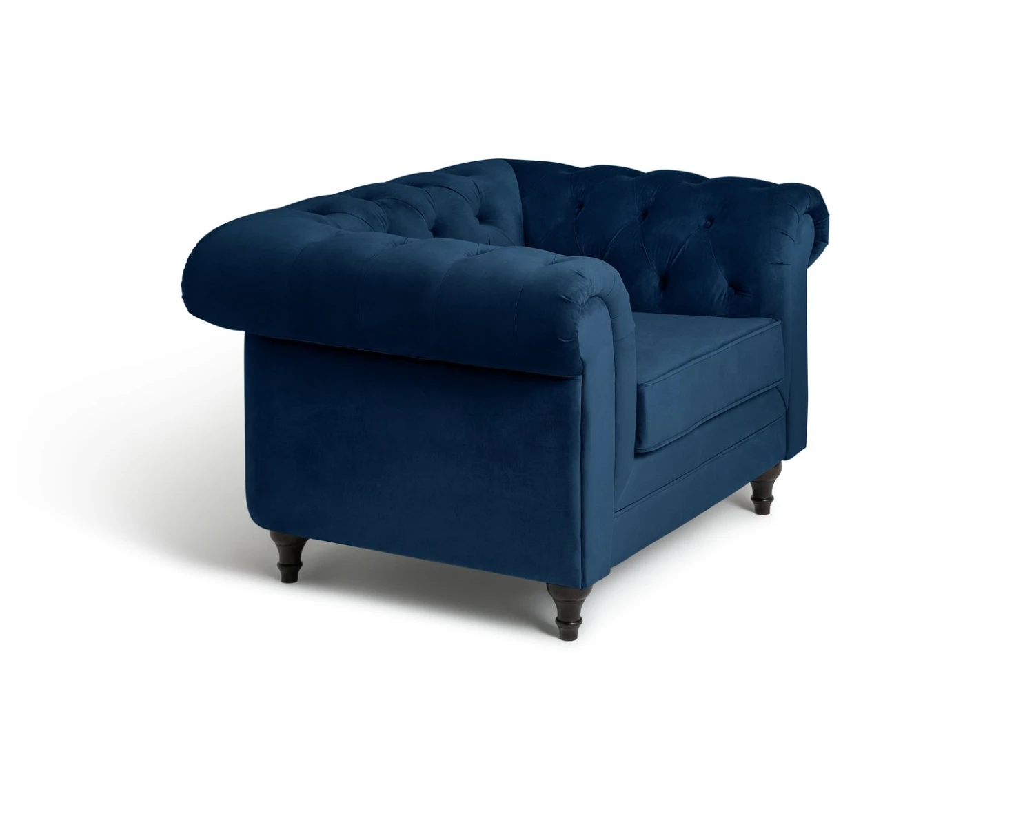 Habitat Chesterfield Velvet Armchair - Blue 7 Habitat Chesterfield Velvet Armchair - Blue - Image 7
