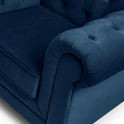 Habitat Chesterfield Velvet Armchair - Blue 18 Habitat Chesterfield Velvet Armchair - Blue -Habitat 9449325 R Z006A