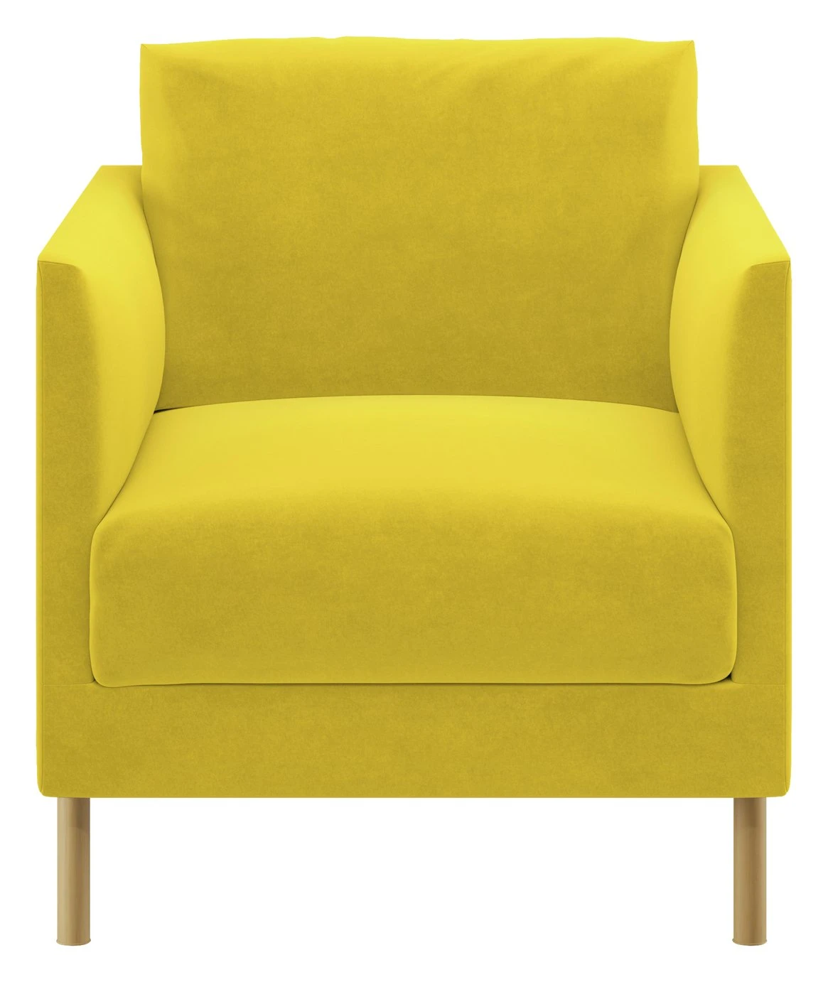 Habitat Hyde Velvet Armchair - Yellow 1 Habitat Hyde Velvet Armchair - Yellow