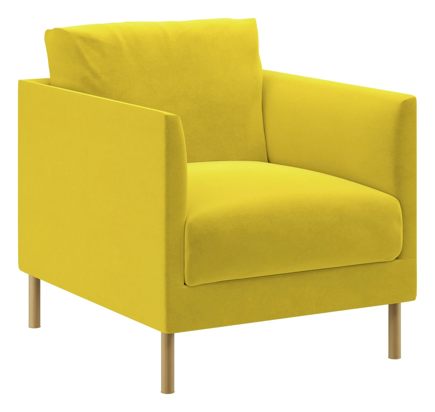 Habitat Hyde Velvet Armchair - Yellow 5 Habitat Hyde Velvet Armchair - Yellow - Image 5