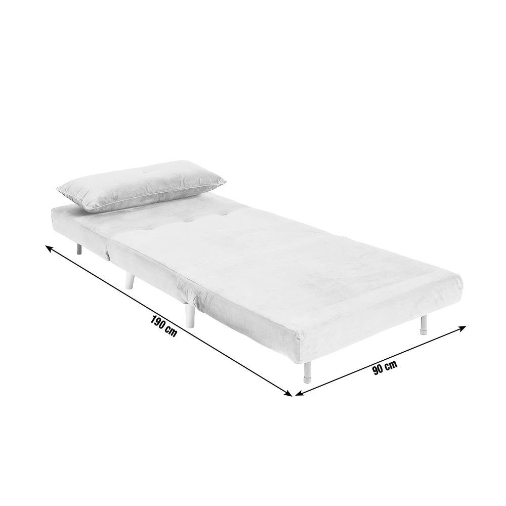 Habitat Roma Single Velvet Chairbed - Sage Green 6 Habitat Roma Single Velvet Chairbed - Sage Green - Image 6