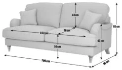 Habitat Matilda Velvet 3 Seater Sofa - Light Blue -Habitat 9488276 R E001