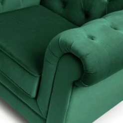 Habitat Chesterfield Velvet Armchair - Green 13 Habitat Chesterfield Velvet Armchair - Green -Habitat 9491641 R Z006A