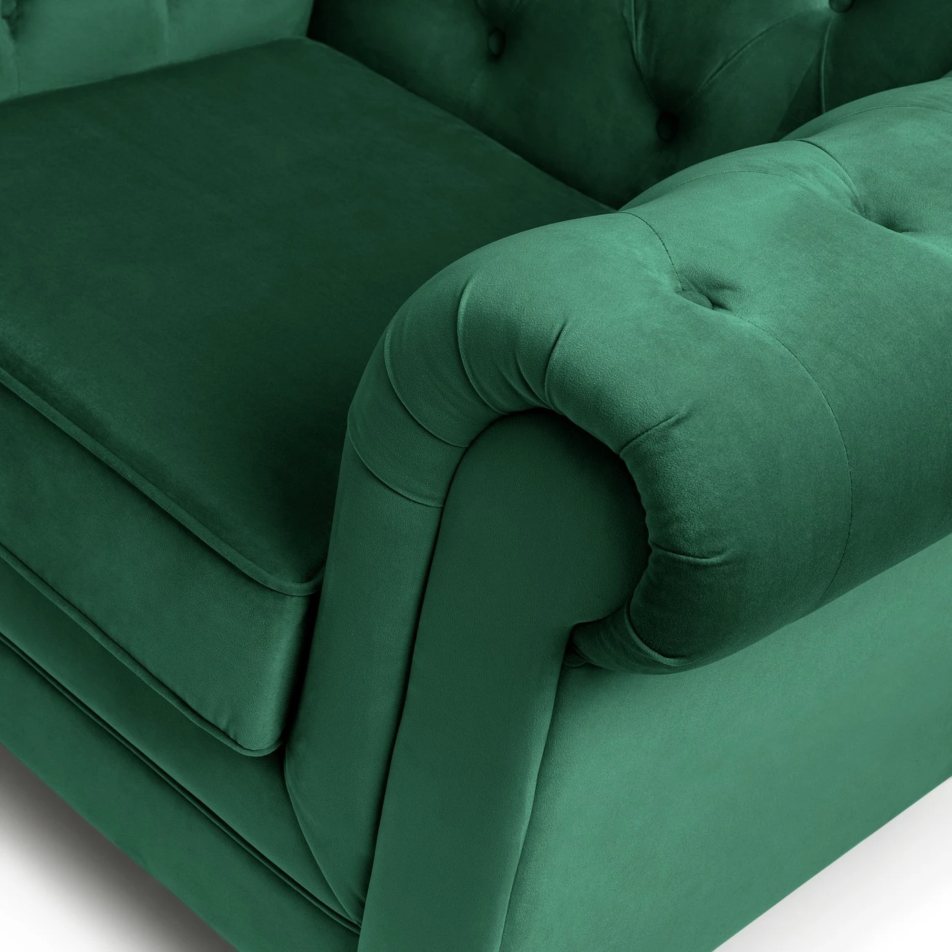 Habitat Chesterfield Velvet Armchair - Green 5 Habitat Chesterfield Velvet Armchair - Green - Image 5