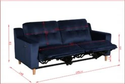 Habitat Emerson Velvet 2 Seater Recliner Sofa - Navy Blue 14 Habitat Emerson Velvet 2 Seater Recliner Sofa - Navy Blue -Habitat 9494318 R E001