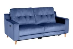 Habitat Emerson Velvet 2 Seater Recliner Sofa - Navy Blue