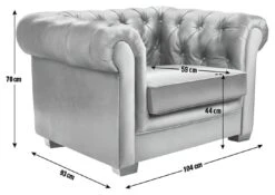 Habitat Chesterfield Velvet Armchair - Charcoal -Habitat 9522929 R E001