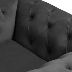 Habitat Chesterfield Velvet Armchair - Charcoal -Habitat 9522929 R Z005A