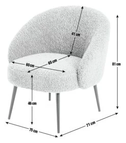 Habitat Ash Boucle Accent Chair - Cream -Habitat 9525380 R E001