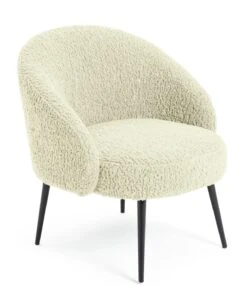 Habitat Ash Boucle Accent Chair - Cream -Habitat 9525380 R Z004A