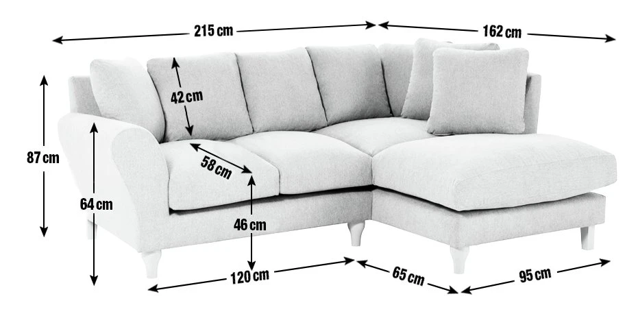 Habitat Carrie Fabric Left Hand Corner Chaise Sofa - Grey 8 Habitat Carrie Fabric Left Hand Corner Chaise Sofa - Grey - Image 8