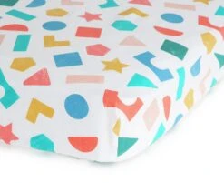 Habitat Kids Colourful Shapes 2 Pack Fitted Sheets - Cot -Habitat 9571310 R Z002A