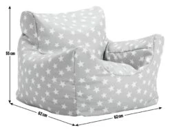 Habitat Kids Funzee Grey Stars Bean Bag -Habitat 9571815 R E001