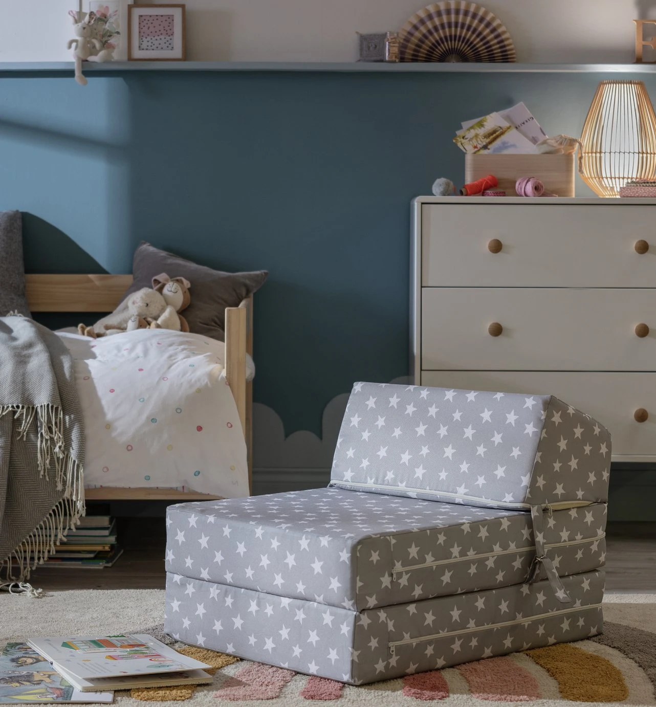 Habitat Kids Grey Stars Chair Bed 1 Habitat Kids Grey Stars Chair Bed