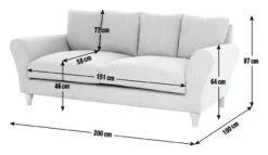 Habitat Carrie Fabric 3 Seater Sofa - Graphite -Habitat 9579879 R E001