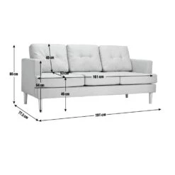 Habitat Joshua Fabric 3 Seater Sofa - Blue -Habitat 9589632 R E020