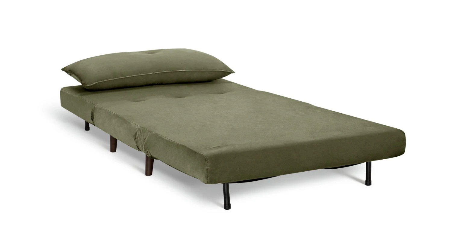 Habitat Roma Small Double Velvet Chairbed - Sage Green 3 Habitat Roma Small Double Velvet Chairbed - Sage Green - Image 3